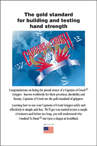 Captains of Crush Grippers Instruction Booklet